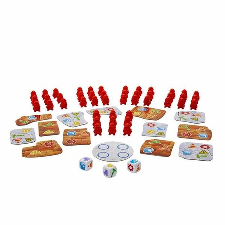 Vista lateral del juego de mesa portátil Mattel, fácil de llevar a cualquier parte
