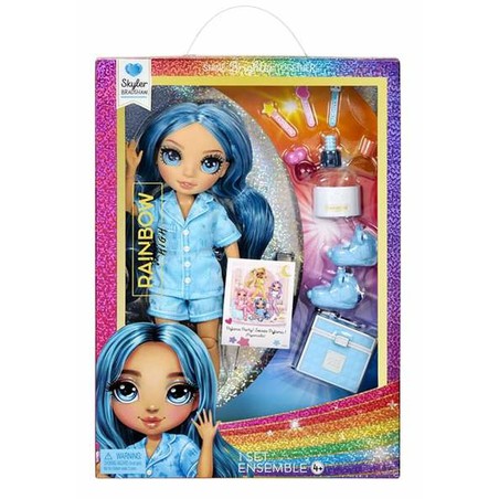 Muñeca Skyler azul Rainbow High de plástico resistente