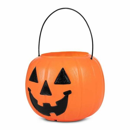 Accesorios disfraz: Cesta calabaza naranja para fiestas infantiles