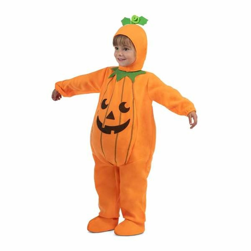 Detalle del mono acolchado del disfraz halloween infantil de calabaza