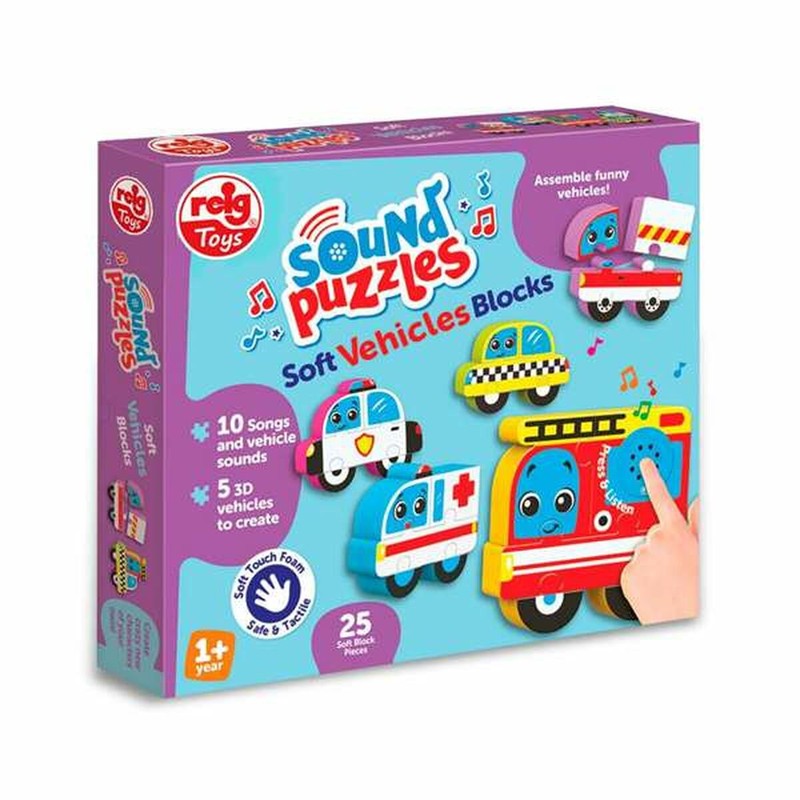 Juguetes construcción niños - Puzzle Reig Vehículos sonoro para bebés