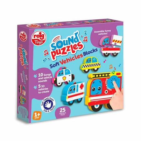 Juguetes construcción niños - Puzzle Reig Vehículos sonoro para bebés