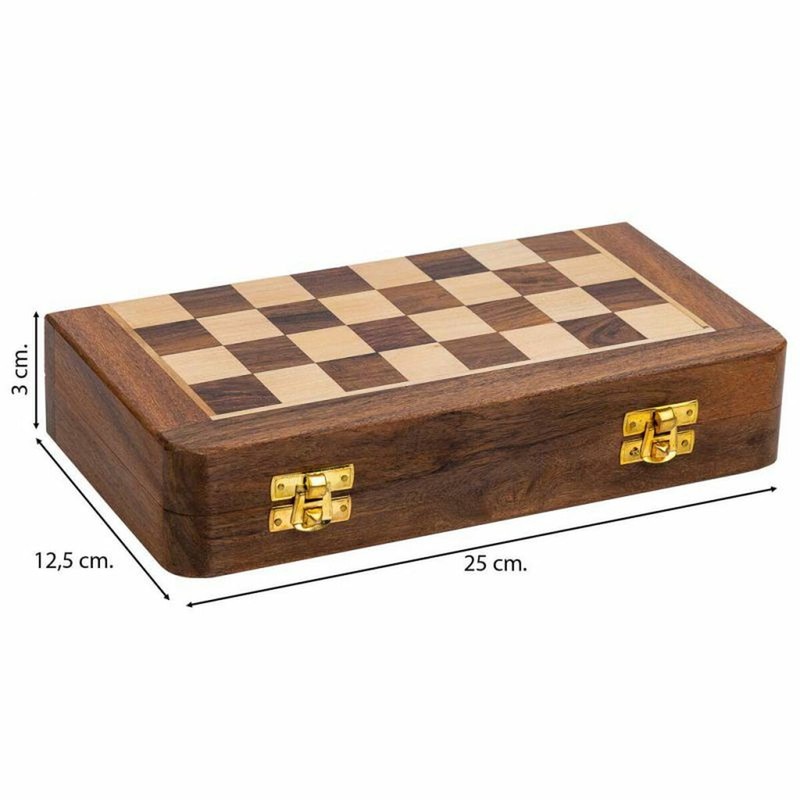 Juego de ajedrez para niños de madera de acacia, ideal para aprender