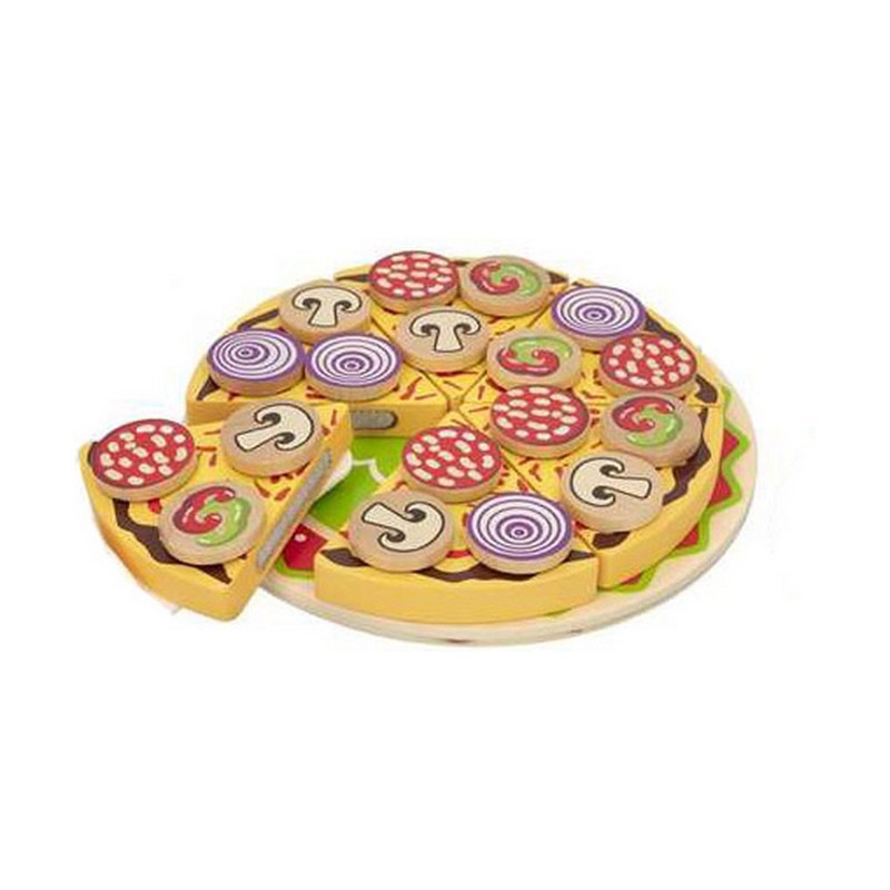 Juegos habilidad niños pizza de madera Woomax con todos sus ingredientes