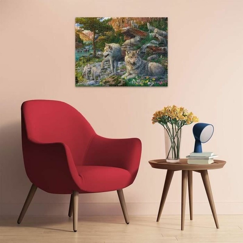 Detalle de lobos en puzzle, ideal para amantes de puzzles