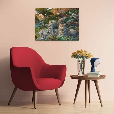 Detalle de lobos en puzzle, ideal para amantes de puzzles