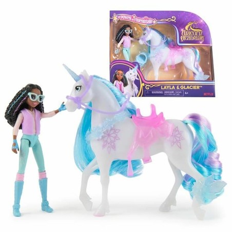 Layla a lomos de Glaciar: Aventuras de Academia Unicornio