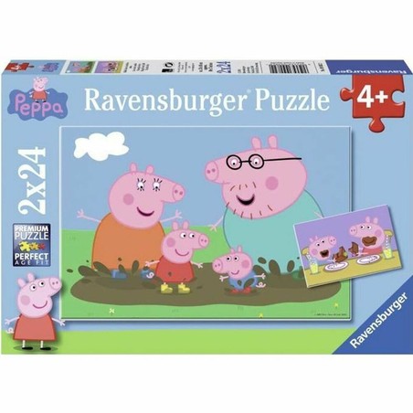 puzzle Peppa Pig niños 2x12 piezas