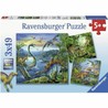 Puzzle dinosaurios niños Ravensburger 09317 con escenas prehistóricas vibrantes.