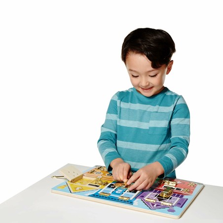 Tablero de Bloques Construcción Infantiles con Pestillos