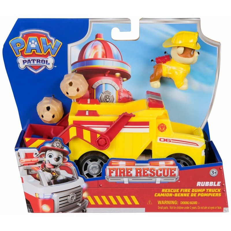 Camión de bomberos Paw Patrol con figura de Rubble