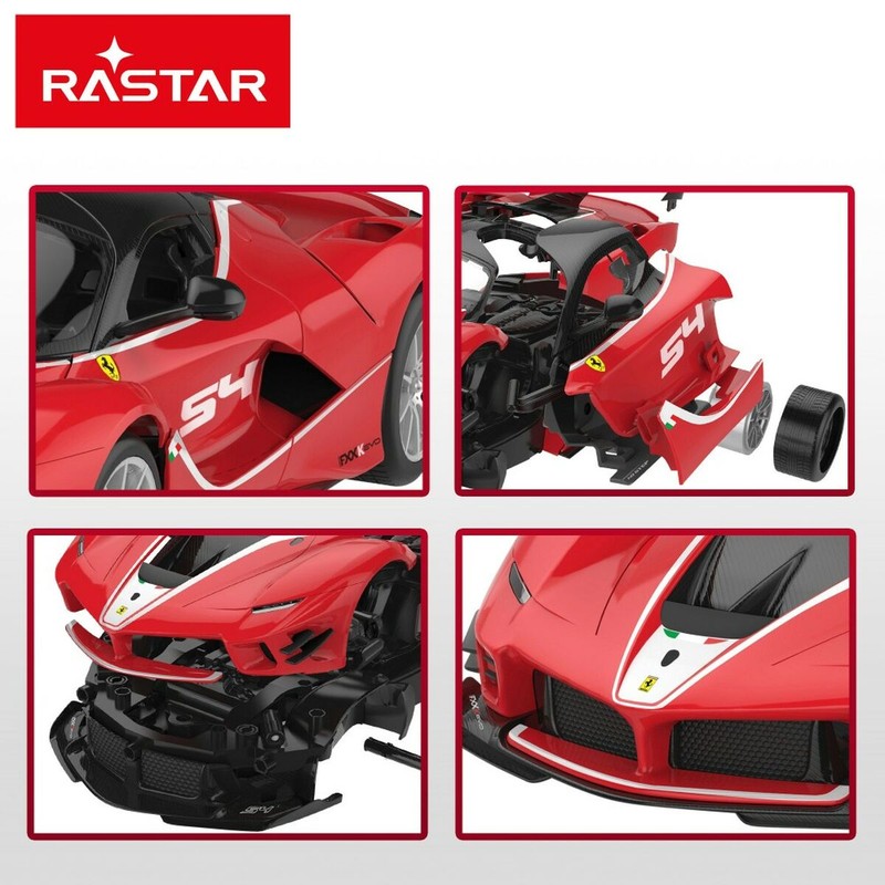 Set de dos coches radiocontrol Ferrari para niños, vista frontal y lateral