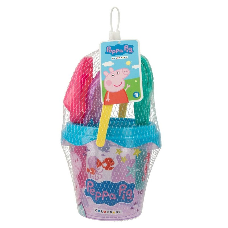 Set de cubo playa niños con Peppa Pig y accesorios.