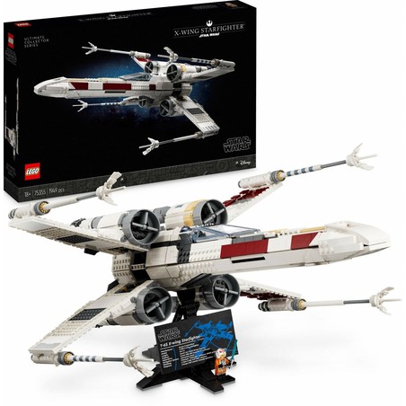 Montaje LEGO detallado, componentes del X-Wing 75355
