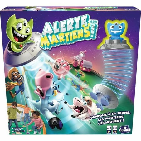 Juegos mesa niños: Goliath Alerte aux Martiens en plena acción.