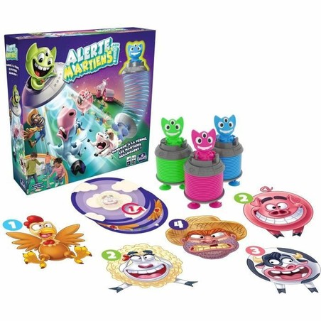 Juego mesa familiar: Componentes de Alerte aux Martiens para horas de diversión.