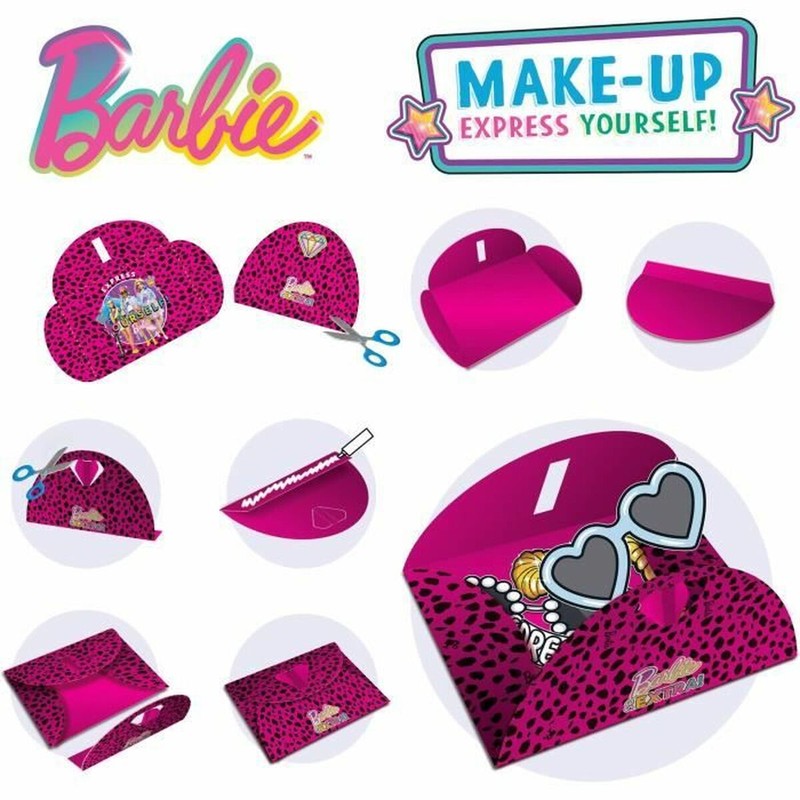 Embalaje del set de maquillaje Barbie, un regalo perfecto como set pintura niños.