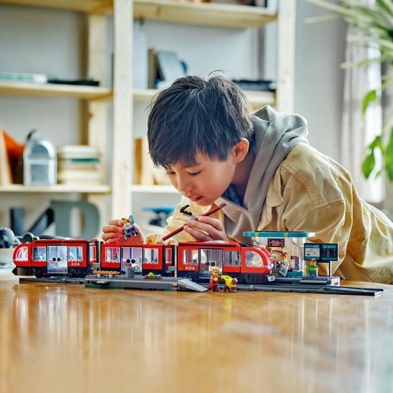 Bloques construcción infantiles Lego City, detalles del tranvía