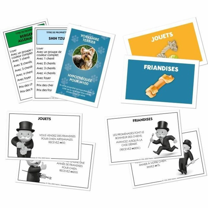 Juego mesa familiar Monopoly Chiens con billetes de juego