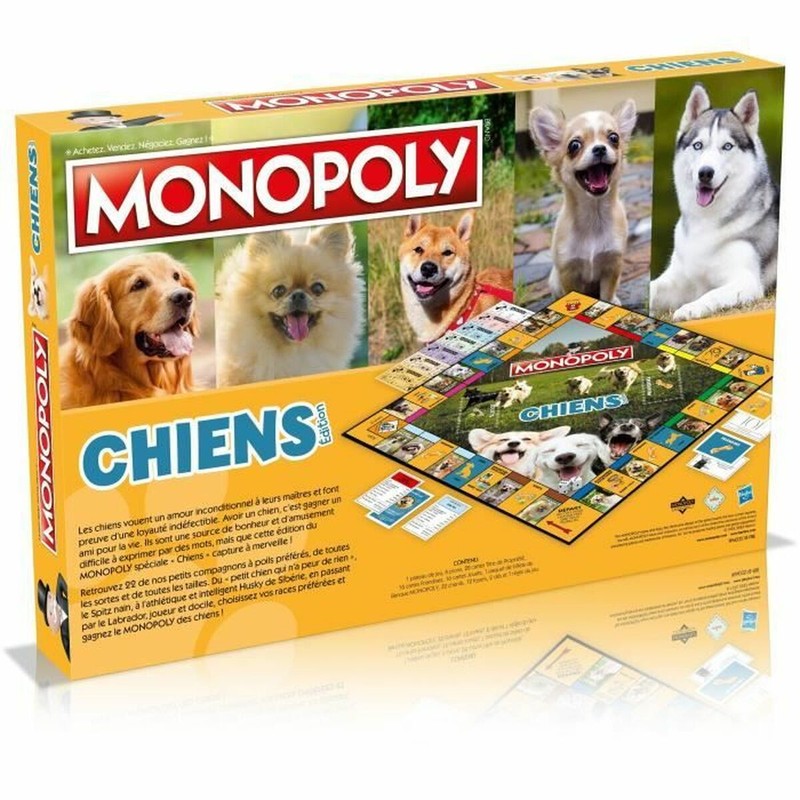 Detalle de cartas de propiedad de Monopoly Chiens