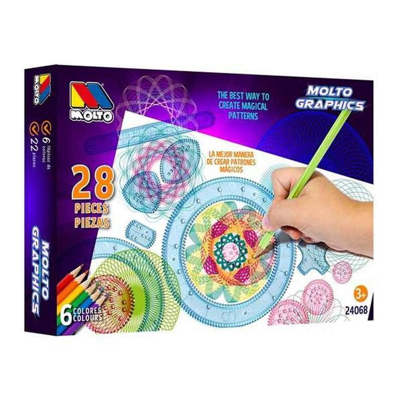 Manualidades niños: Set de dibujo Moltó Graphics 28 piezas.
