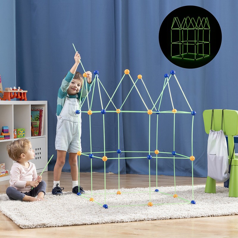 Juguetes construcción niños, kit de fuertes Archikitt brillando en la oscuridad.