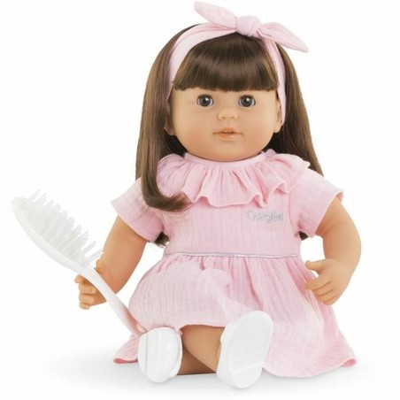 Muñeco Bebé Corolle Julie con vestido rosa, ideal para jugar y abrazar.