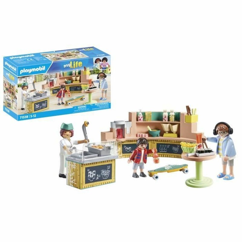 Juguetes construcción niños Playmobil My Life 71538 puesto comida