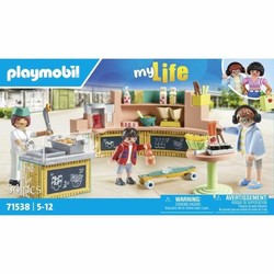 Juguetes construcción niños Playmobil My Life 71538 puesto comida 2