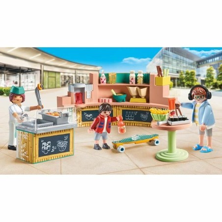 Playset Playmobil My Life 71538 puesto de comida con detalles