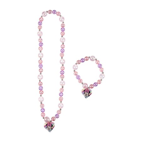 Set joyas Minnie Mouse rosa con collar y pulseras para niñas
