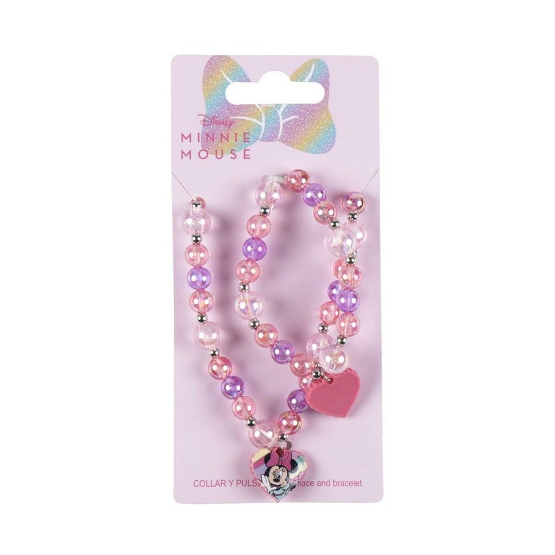 Joyas infantiles Minnie Mouse: Pulseras con abalorios rosas
