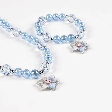 Collar y pulseras Frozen azul brillante para niñas
