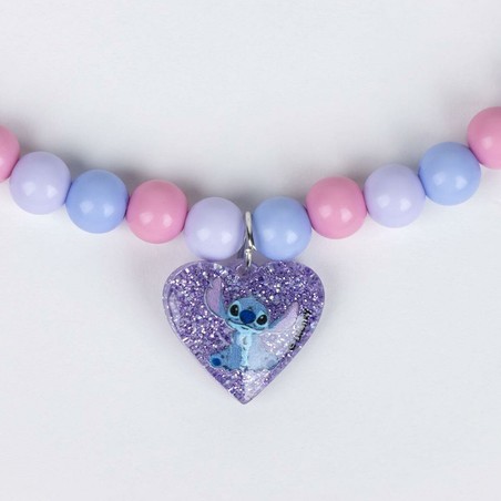 Set de Belleza Stitch 4 Piezas para Niñas con clips y collar