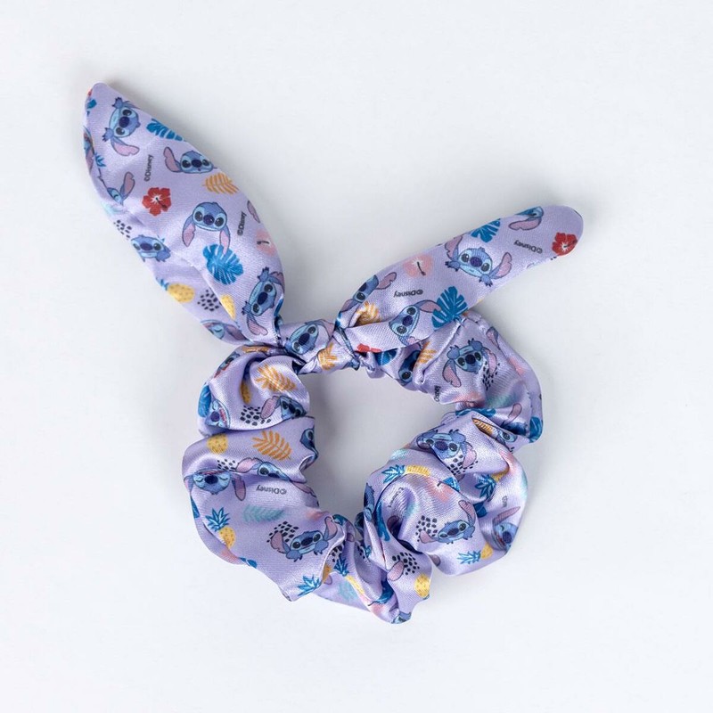 Accesorios infantiles Stitch: clips de pelo y coletero morado