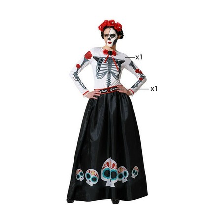 Disfraz esqueleto mexicano adulto multicolor XS/S