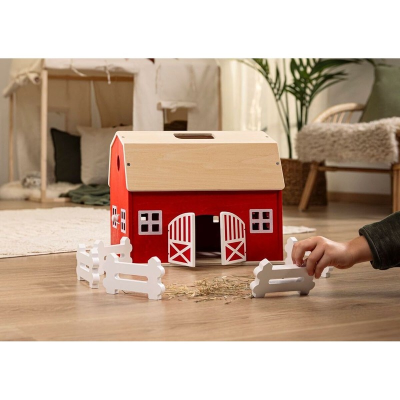 Escena de juego con set construcción 100 piezas Schleich, animales y granjero