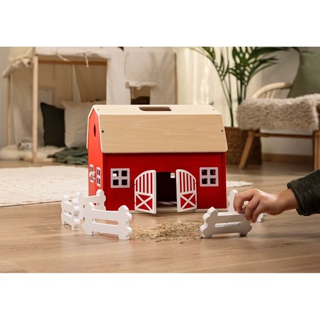 Escena de juego con set construcción 100 piezas Schleich, animales y granjero