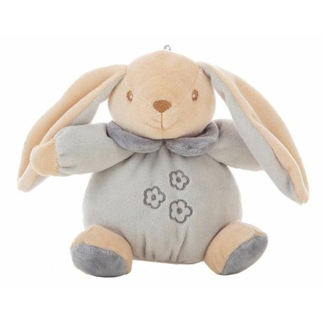 Peluche sonajero conejo Ely gris, ideal para juguetes construcción niños