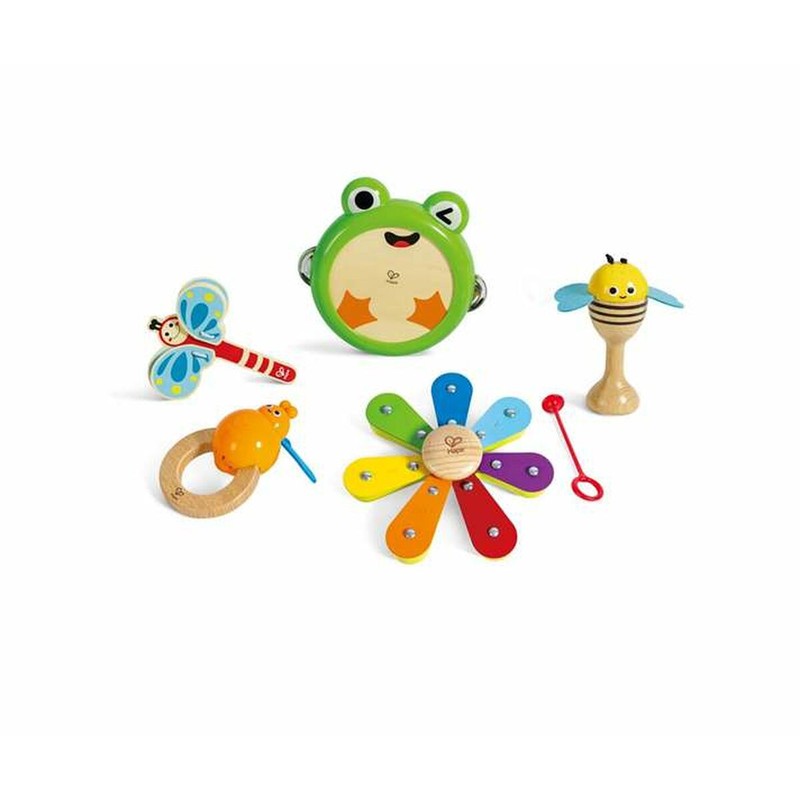 Set de juguetes construcción niños con instrumentos musicales de madera