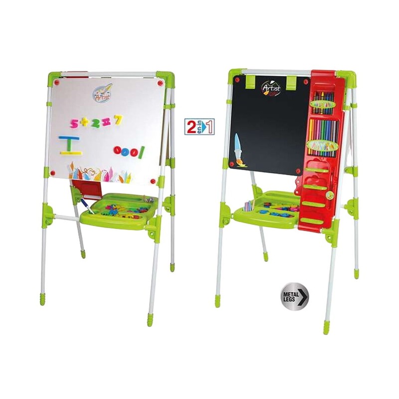 Pizarra doble cara para niños con accesorios