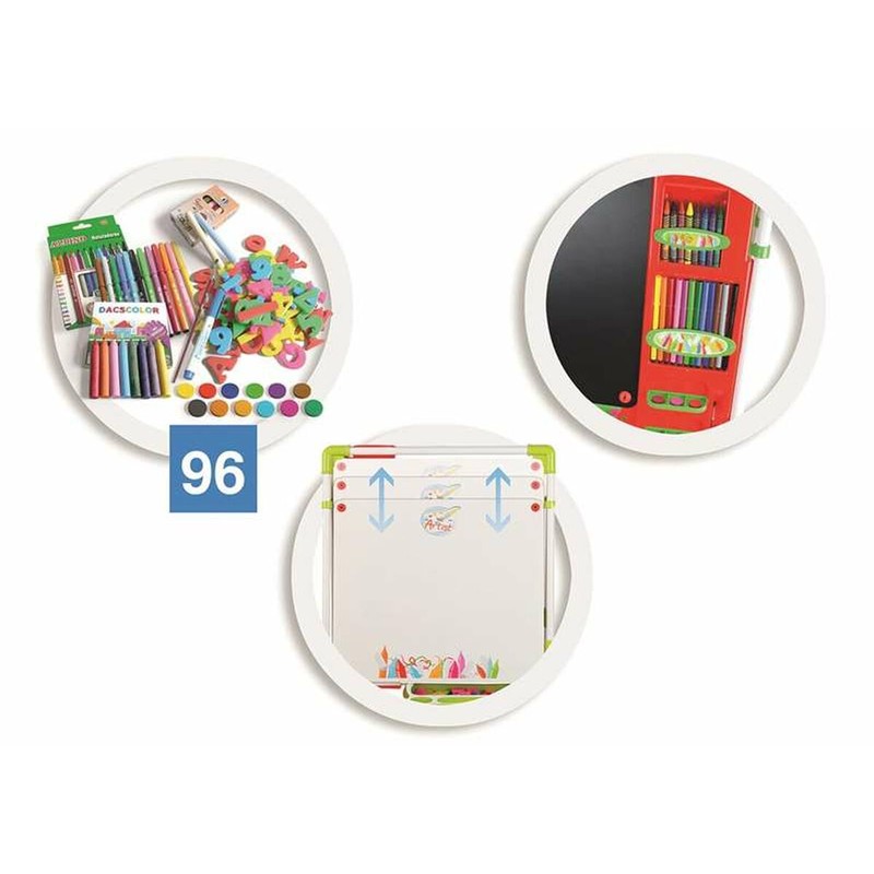 Detalle pizarra niños 3 años con kit de 82 accesorios