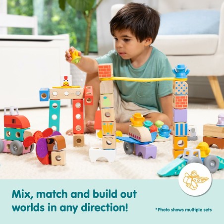 Bloques madera ecológicos para juego creativo infantil