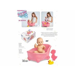 Juguetes construcción niños, muñeco bebé Berjuan con canastilla y accesorios