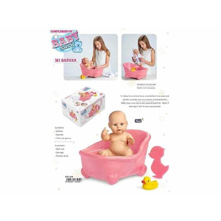 Juguetes construcción niños, muñeco bebé Berjuan con canastilla y accesorios