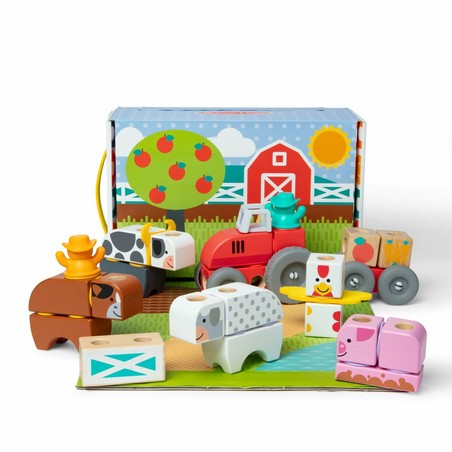 Melissa & Doug Blockables Granja con conectores de colores