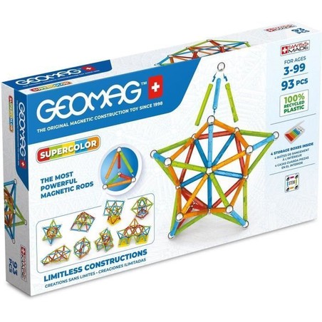 Juguetes construcción niños Geomag, set magnético multicolor