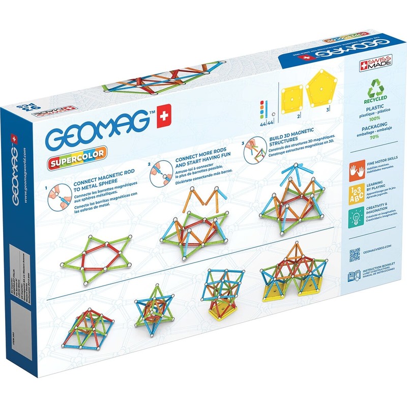 Envase Geomag Super Color, set de 93 piezas