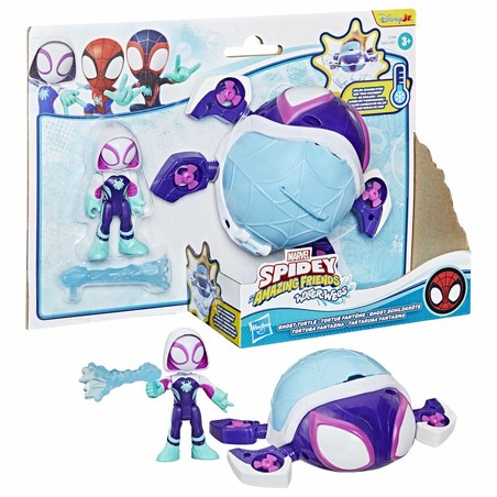Detalle de la figura Ghost-Spider de Spidey y sus amigos