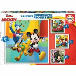 Puzzle Infantil Educa Mickey & Friends: Pack 4 Rompecabezas - Compra online en MegaJuguetes